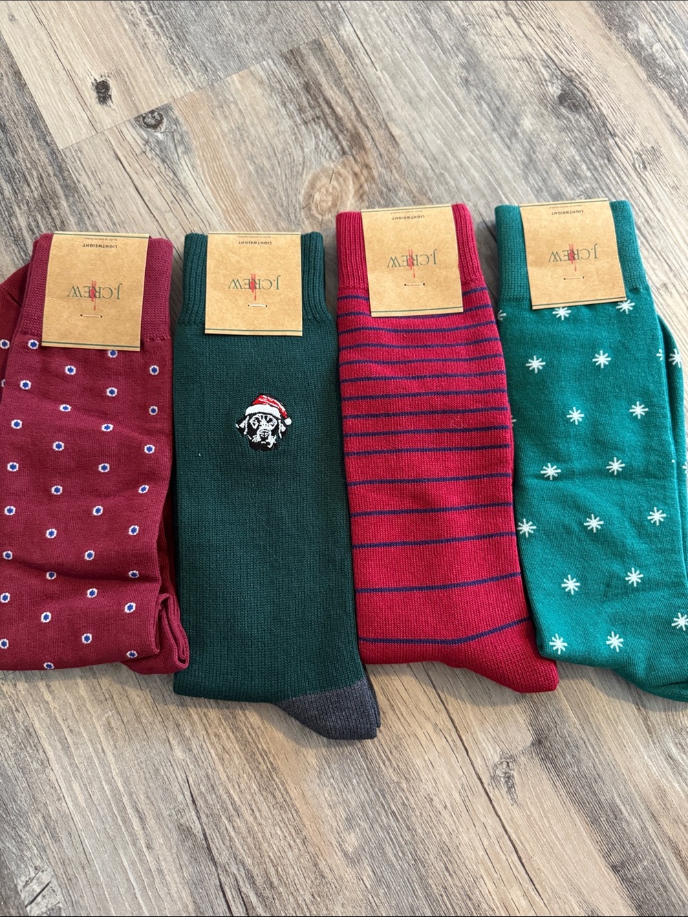 J. Crew Men's Holiday Crew Socks - Red & Green Pack of 4
